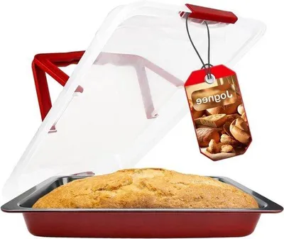 Produktbild von Tartform mit Deckel und Griff, 40 x 30 cm - antiaanbakeigenschaften, Form für Kuchen, Brownies, Pudding und Lasagne.