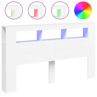 Immagine prodotto di vidaXL Testata LED bianca 180x18,5x103,5 cm Materiale a base di legno