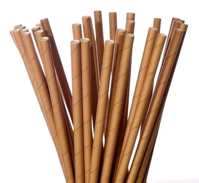 Zdjęcie produktu dla Słomki papierowe 8mm/20cm kraft, 100szt