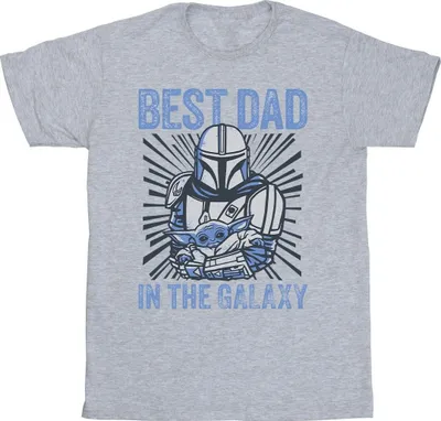 Image de Star Wars - "Mandalorian Best Dad Galaxy" T-shirt pour homme BI52005 (M) (Gris)