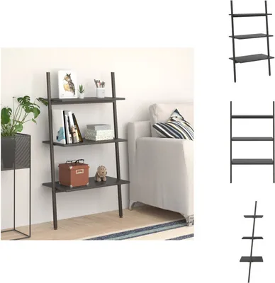 Produktbild von vidaXL Leiterregal mit 3 Böden Schwarz 64x34x116 cm -  Bücherregale & Bücherschränke