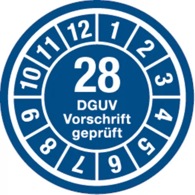 Produktbild von Dreifke® Jahresprüfplaketten, DGUV Vorschrift , - 35 mm Dokumentenfoli...