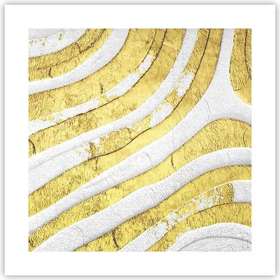 Produktbild von Poster - Poster ohne Rahmen - Abstraktion Gold Weiß - 40x40 cm - Wand Bild - Wanddeko - Wandbilder - Kunstposter - Wandposter - Bilder - Kunstdruck - Wanddekoration - Wandbild - P2XAC40x40-4511