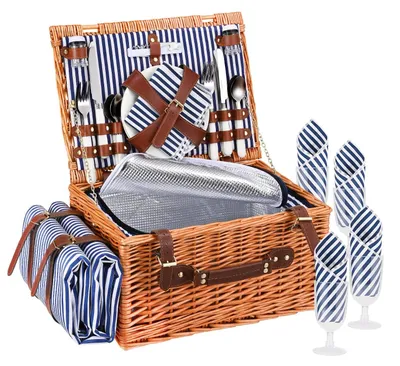 Produktbild von Picknickkorb für 4 Personen mit Decke und Besteck