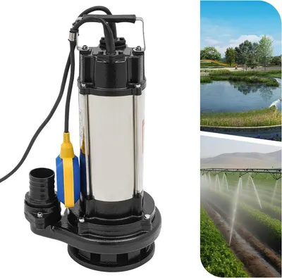 Obrázek produktu pro Ponorné čerpadlo na odpadní vodu, 2 hp 220V EU zástrčka, 36000 l/h, nerezová ocel, plovákový spínač, pro jímky/průmyslové použití