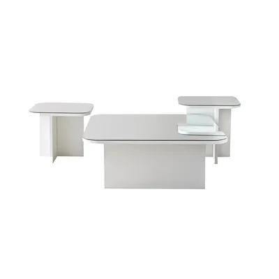 Produktbild von Skye Decor, Jazz - White, Couchtisch-Set, 100 % MELAMINBESCHICHTETE SPANPLATTEN, Weiß, 80 x 80 x 30 cm