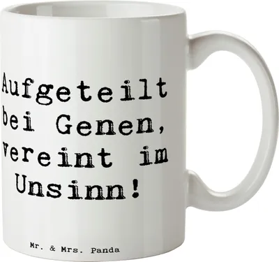 Produktbild von Mr. & Mrs. Panda Tasse Spruch Halbbruder Unsinn - Weiß - Geschenk, Geburtstage, Teetasse, Jubiläen, Spaß, Halbgeschwister, Keramiktasse, handgemacht, heißgetränkebecher