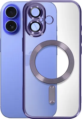 Immagine prodotto di Avizar, custodia MagSafe in silicone per iPhone 16 con bordo cromato, viola