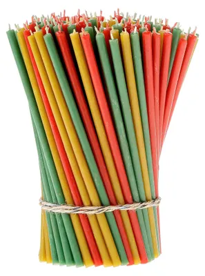 Immagine prodotto di Set di 150 candele di cera d'api in 3 colori, ideali per rituali