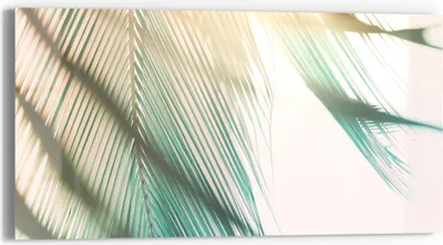 Produktbild von DEQORI Glasbild Echtglas 60x30 cm 'Sanfte Palmen' Wandbild Bild modern Deko