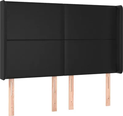 Produktbild von vidaXL Kopfteil mit Ohren Schwarz 147x16x118/128 cm Kunstleder