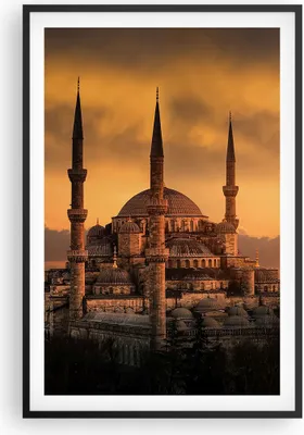 Produktbild von Gerahmtes Poster - Schwarzer Rahmen - Sonnenuntergang istanbul türkei reise - 61x91,5 cm - Wand Bild - Wanddeko - Wandbilder - Wandposter - Bilderrahmen - Bilder - Kunstdruck - P2BPA61x91-2846