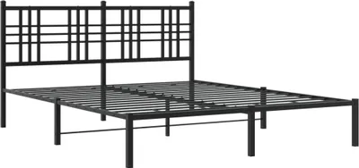 Obrázek produktu pro Kovový rám postele s čelem černý 150 x 200 cm