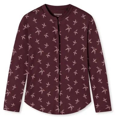 Produktbild von Schiesser Damen Longsleeve Mix & Relax - burgund - Größe 42