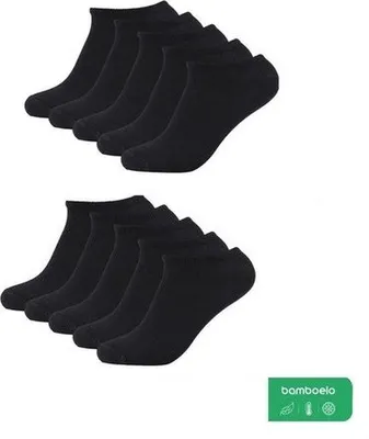 Produktbild von Bambus Sneakersocken 6 Paar Schwarz Größe 43-46