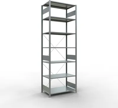Produktbild von Schulte Fachbodenregal MULTIplus150 Stecksystem | Grundregal | HxBxT 300x100x60cm | 7 Ebenen | Fachlast 150kg | Verzinkt