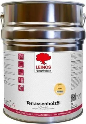 Produktbild von LEINOS Wetterschutzfarbe auf Wasserbasis 855 –10,0 l Maisgelb- Lösemittelfreier, matter Anstrich für unbehandelte Holzkonstruktionen im Außenbereich, ideal für sägeraues Holz