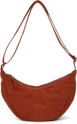 Zdjęcie produktu dla Crescent bag damska, corduroy, regulowany pasek na ramię, torba wielofunkcyjna, na podróże