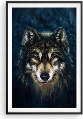 Produktbild von Gerahmtes Poster - Schwarzer Rahmen - Wolf Dunkel Grafik - 61x91,5 cm - Wand Bild - Wanddeko - Wandbilder - Kunstposter - Wandposter - Bilderrahmen - Bilder - Kunstdruck - P2BPA61x91-4845