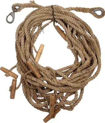 Produktbild von Original Schwedische Armee Hanf Rettungsseil, 20 m x 16 mm, mit Haken und Ösen