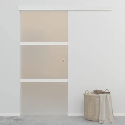 Produktbild von "im Angebot" Schiebetür ESG-Glas und Aluminium 90x212 cm Silbern - Zimmertüren  CC2269