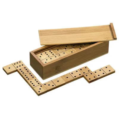 Produktbild von Domino Doppel 6 aus Bambus, Legespiel für 2-4 Spieler ab 6 Jahren