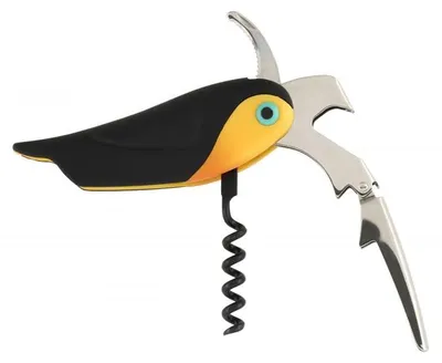 3-in-1 Korkenzieher Tukan, ABS-Kunststoff/Stahl