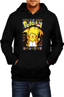 Obrázok produktu pre Pánska Mikina S Kapucňou Japan Manga Anime Comics Pokemon 033, Man L / čierna