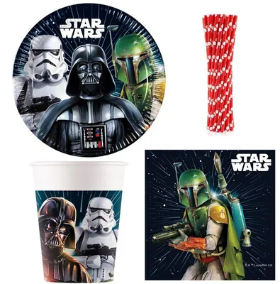 Produktbild von Party Deko Set Star Wars Galaxy Partyset zum Kindergeburtstag 66 tlg.