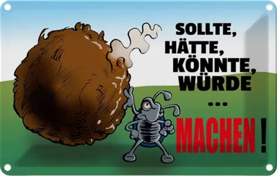 Produktbild von vianmo Blechschild 12x18 cm Sollte hätte könnte Machen Dekoration Spruch Zitat