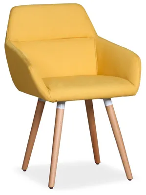 Image de MENZZO Chaise / Fauteuil scandinave Frida Tissu Jaune