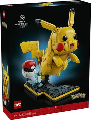 Produktbild von LEGO Pokémon Pikachu und Pokéball - Bauset für Erwachsene - Modellbau mit beweglicher Anime Figur und dynamischem Ständer - DIY Deko für Zimmer oder Schreibtisch - Geschenk für Gaming Fans - 72152