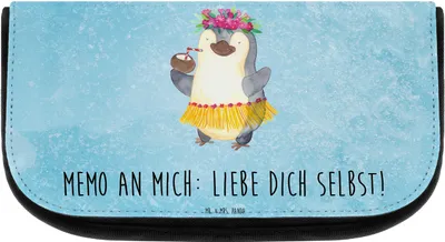 Produktbild von Mr. & Mrs. Panda Organizer Pinguin Kokosnuss - Eisblau - Geschenk, Urlaub, Make-up, Hawaii, Kulturbeutel, Kosmetiktasche, Necessaire, Waschtasche, Selbstliebe
