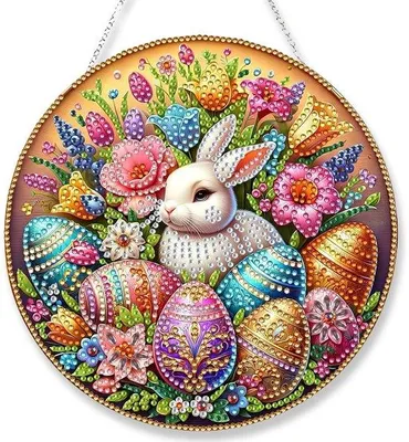 Imagen del producto de Kit de decoración de diamantes 5D con forma de conejo, ideal para adultos