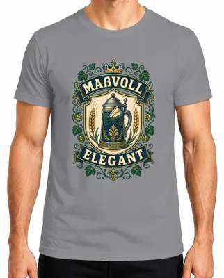 Obrázek produktu pro Elegantní sklenice na pivo, tradiční bavorský oděv, tričko s motivem Oktoberfestu, kožené kalhoty, pánské tričko, šedá barva, velikost 3XL
