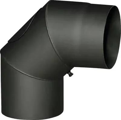 Image de coude de fumée avec ouverture 130mm/90d.t.1,5mm NOIR