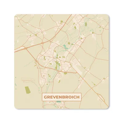 Produktbild von MuchoWow® Mauspad Mousepad Grevenbroich - Karte - Vintage - Stadtplan 30x30 cm - Mousepads - Maus Mat - Pad - Mausunterlage - Gaming