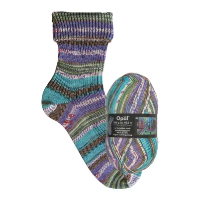 Produktbild von Opal Hundertwasser 4-fädige Sockenwolle,100g/425m LL, 75% Schurwolle/25% Polyamid Regen auf Regentag-676