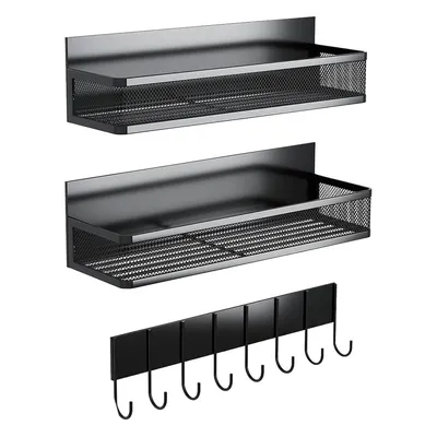 Produktbild von Magnetisches Gewürzregal für Kühlschrank, 3er-Pack mit 8 Haken. Praktischer, beweglicher Organizer für Gewürze, ideal für Küche und Platzersparnis.