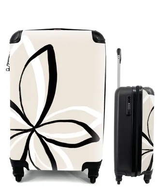 Produktbild von MuchoWow® Koffer Handgepäck Trolley Rollkoffer Kleine Reisekoffer mit 4 Rollen - Blumen - Abstrakt - Minimalismus - Cabin Size < 55x40x23 cm & 55x40x20 cm - Fotokoffer - Kabinenkoffer - Boardgepäck - Reise-Box - Reisekoffer - Reisegepäck - Koffer mit Bild - Trolley für Kinder