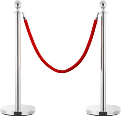 Zdjęcie produktu dla 3-Częściowa Barierka Kolejkowa Vip, Stal Nierdzewna, Srebrna Lumarko!