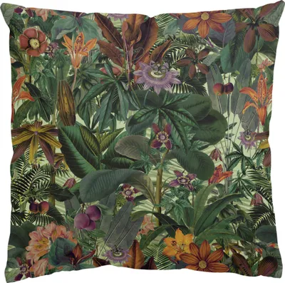 Produktbild von Dekokissen Blumen draußen / Outdoor Zierkissen waschbar Dschungel grün Tropisch Sofakissen ohne Füllung