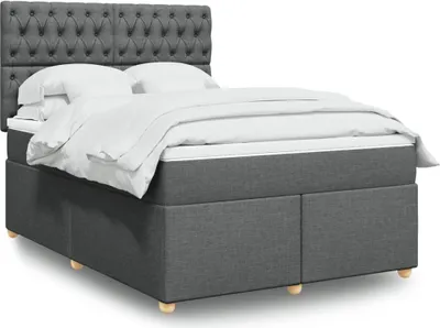 Produktbild von Maison Exclusive - Boxspringbett mit Matratze Dunkelgrau 160x200 cm Stoff