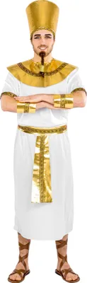 A man dressed in a Pharaoh costume.