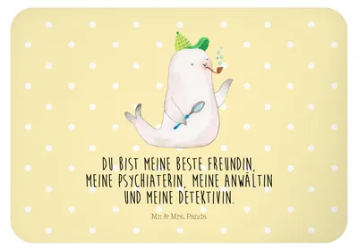 Produktbild von Mr. & Mrs. Panda magnet Robbe Sherlock - Gelb Pastell - Geschenk, Lustige Sprüche, Notizhalter, designmagnet, Kühlschrankmagnet, zettelhalter, whiteboardmagnet