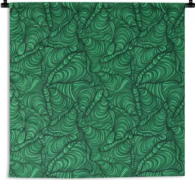 Produktbild von MuchoWow® Wandteppich Wandbehang Grün - Muster - Sommer 150x150 cm Tapisserie Dekoration Wandtuch - Wohnaccessoires - Modernes
