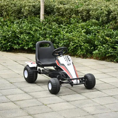 Image de Skelter - Karting pour enfants à partir de 3 ans - Siège réglable et frein à main - Blanc