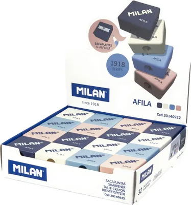Produktbild von Milan 20140932, Manueller Bleistiftspitzer, Gemischte Farben, Stahl, Beidhändig, 27 mm, 13 mm