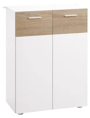 Produktbild von kleankin Badezimmerschrank Badschrank mit 3 Regalfächer verstellbar Spanplatte
