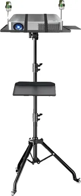 Immagine prodotto di Supporto per proiettore, regolabile in altezza, supporta fino a 12 kg, ruote da 145 cm